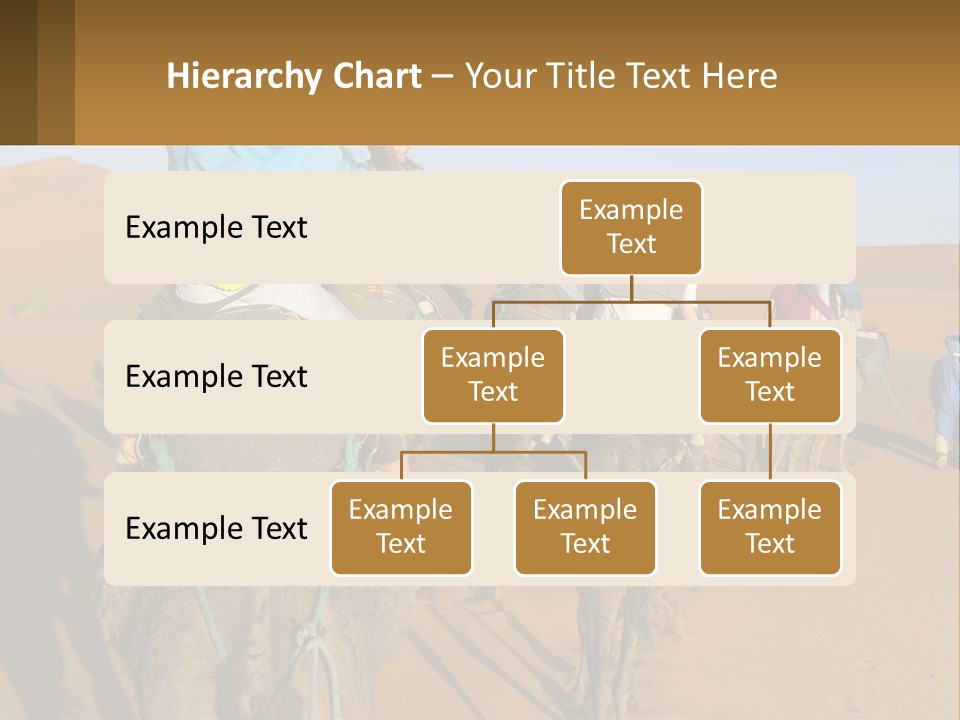 A Group Of People Riding On The Backs Of Camels In The Desert PowerPoint Template