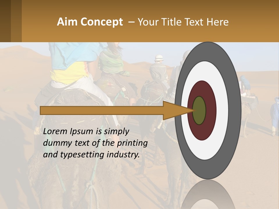 A Group Of People Riding On The Backs Of Camels In The Desert PowerPoint Template