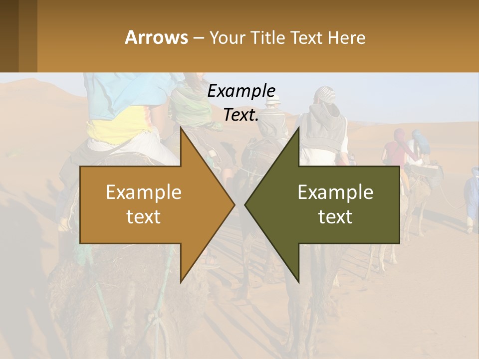 A Group Of People Riding On The Backs Of Camels In The Desert PowerPoint Template