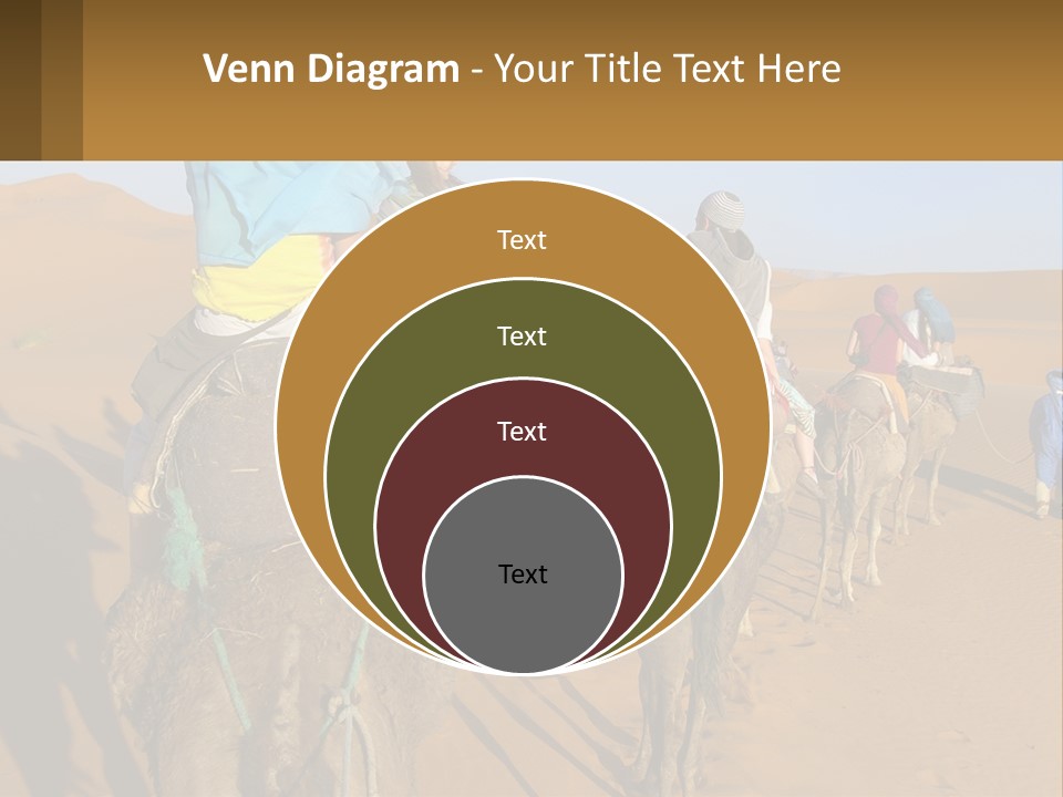 A Group Of People Riding On The Backs Of Camels In The Desert PowerPoint Template