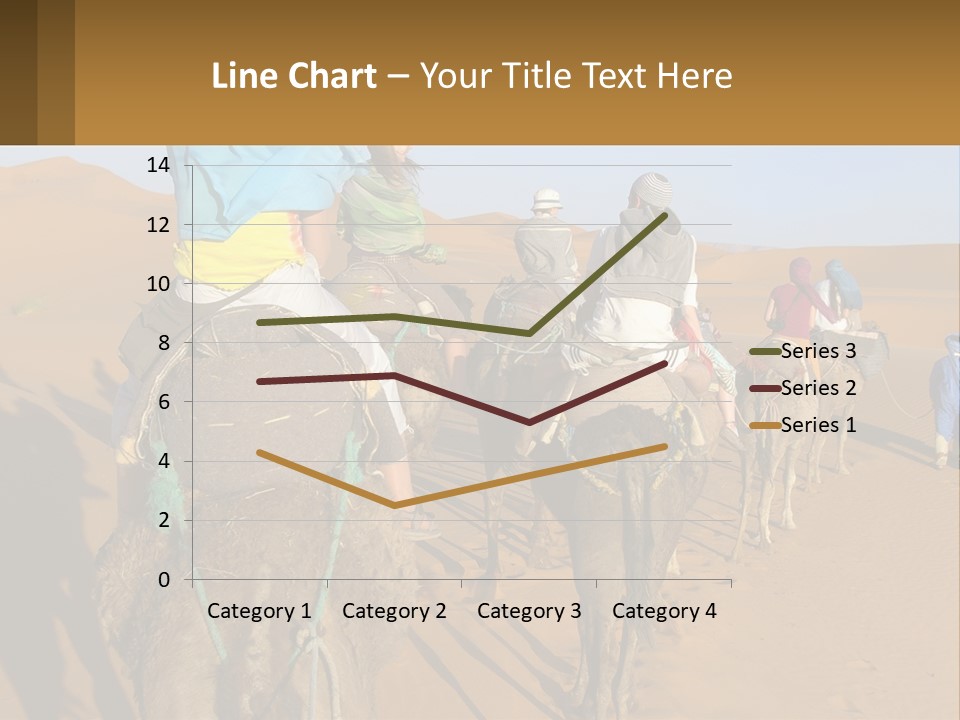 A Group Of People Riding On The Backs Of Camels In The Desert PowerPoint Template