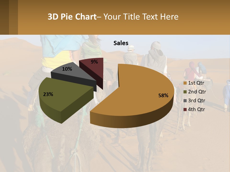 A Group Of People Riding On The Backs Of Camels In The Desert PowerPoint Template