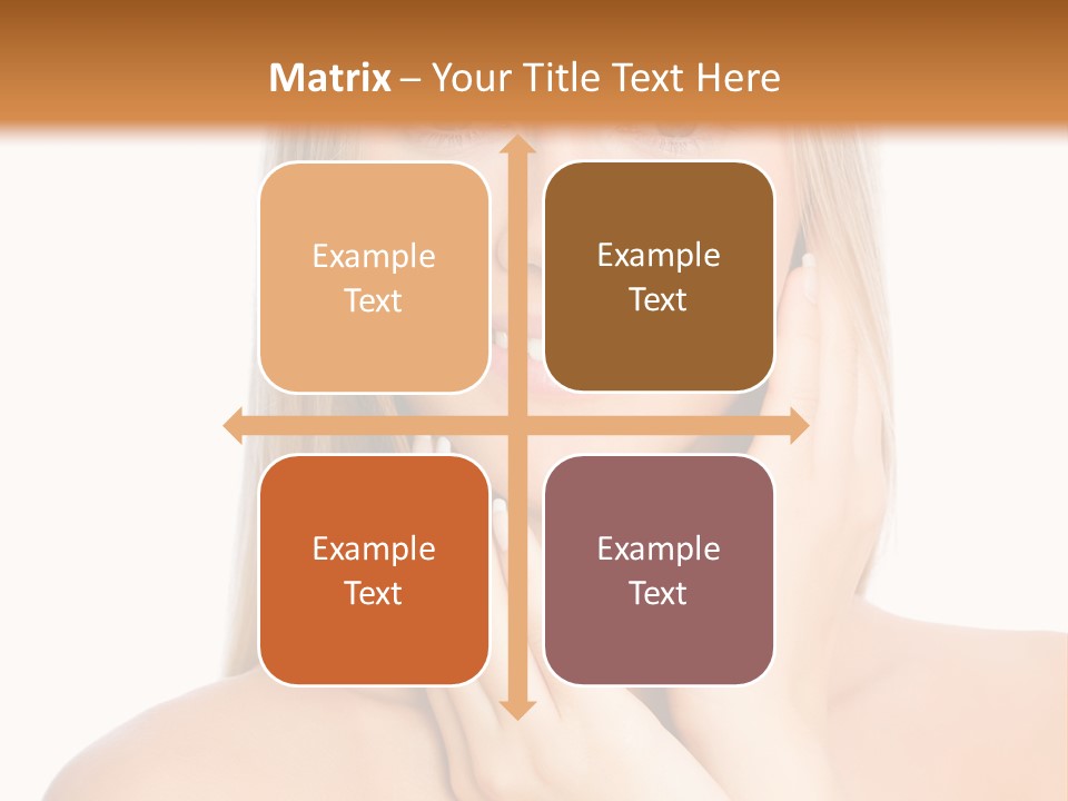 A Beautiful Blond Woman Posing With Her Hands On Her Face PowerPoint Template