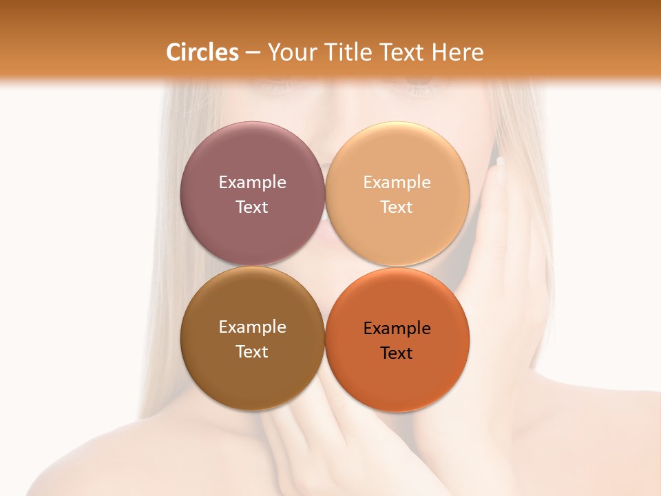 A Beautiful Blond Woman Posing With Her Hands On Her Face PowerPoint Template