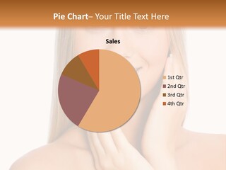 A Beautiful Blond Woman Posing With Her Hands On Her Face PowerPoint Template