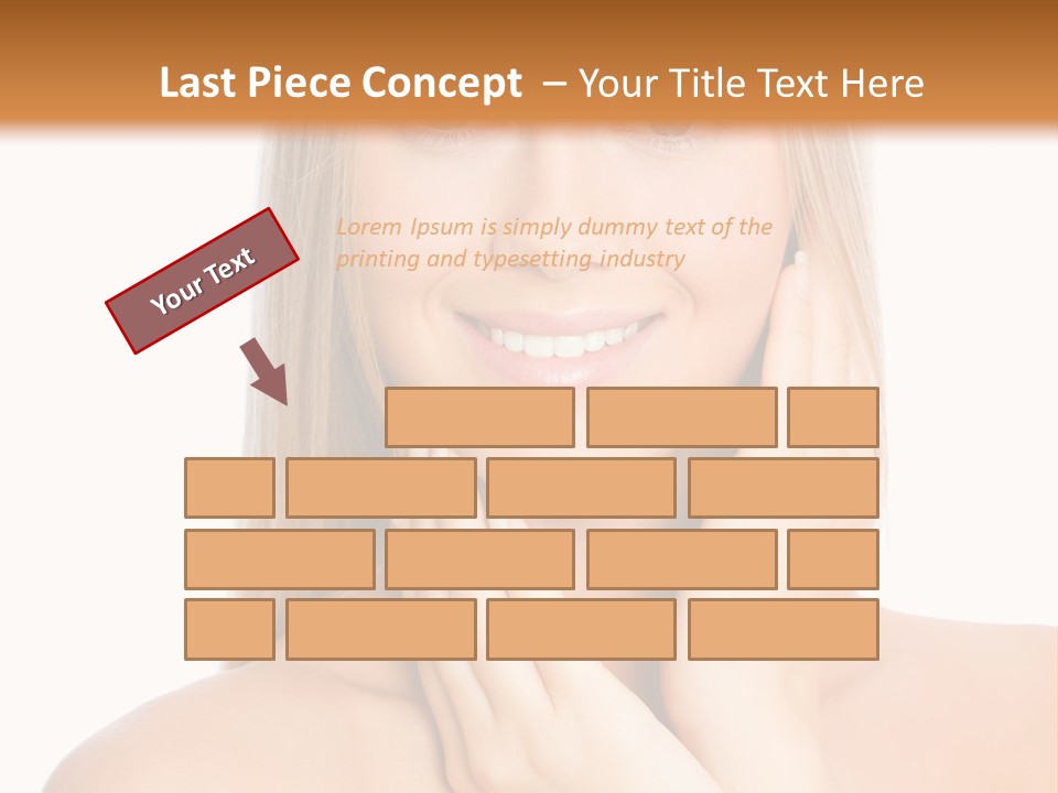 A Beautiful Blond Woman Posing With Her Hands On Her Face PowerPoint Template