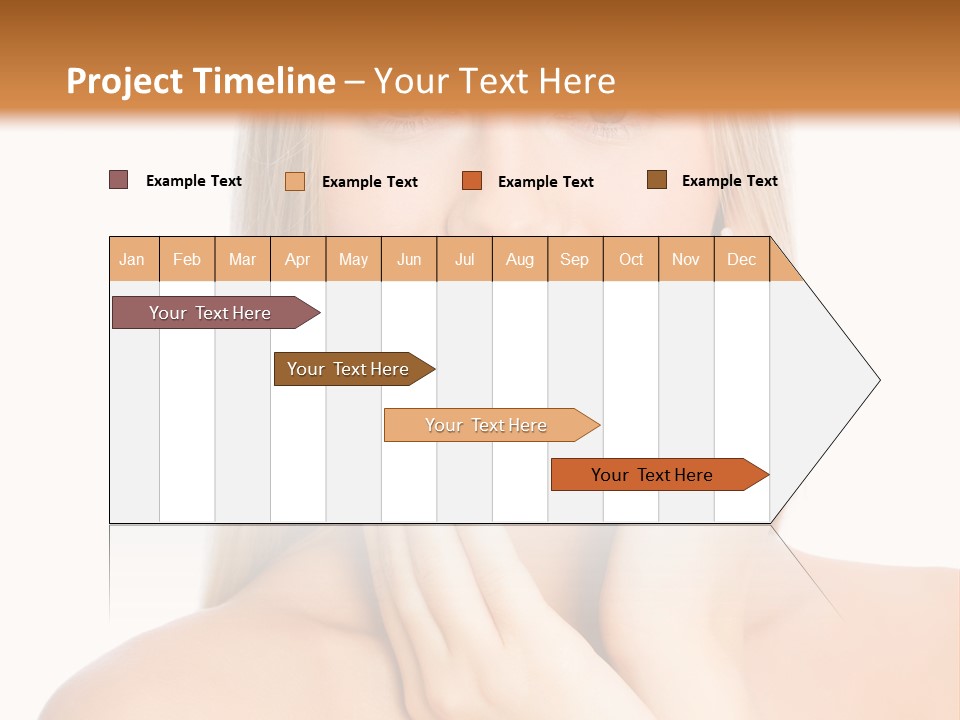 A Beautiful Blond Woman Posing With Her Hands On Her Face PowerPoint Template