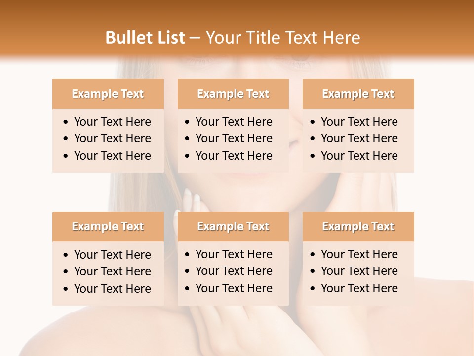 A Beautiful Blond Woman Posing With Her Hands On Her Face PowerPoint Template