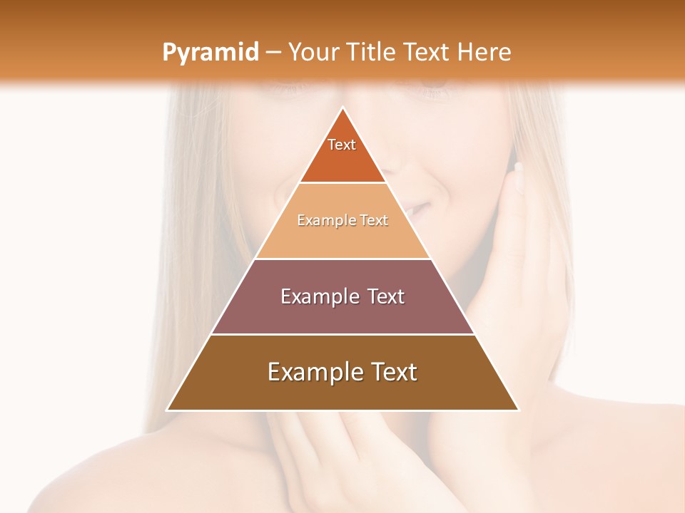 A Beautiful Blond Woman Posing With Her Hands On Her Face PowerPoint Template