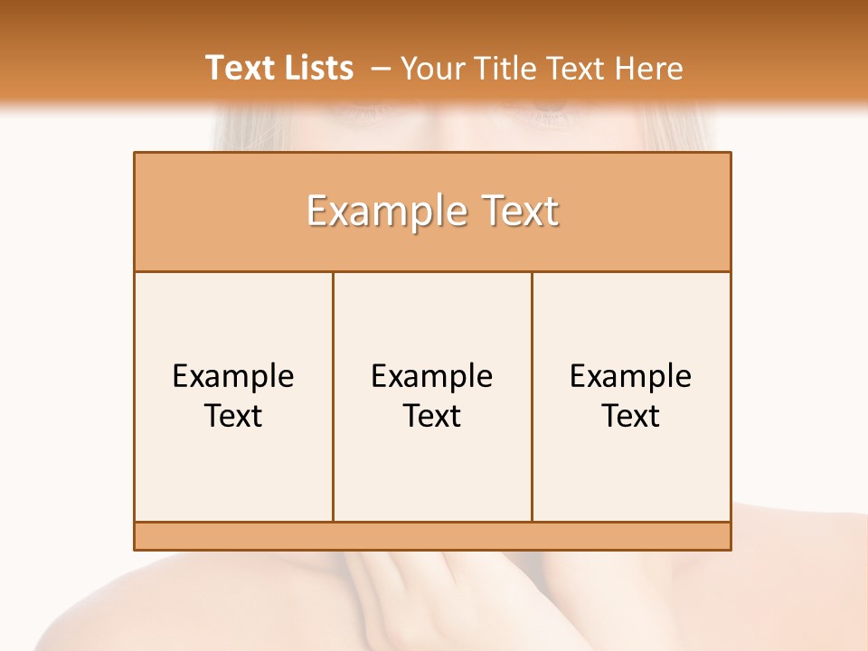 A Beautiful Blond Woman Posing With Her Hands On Her Face PowerPoint Template