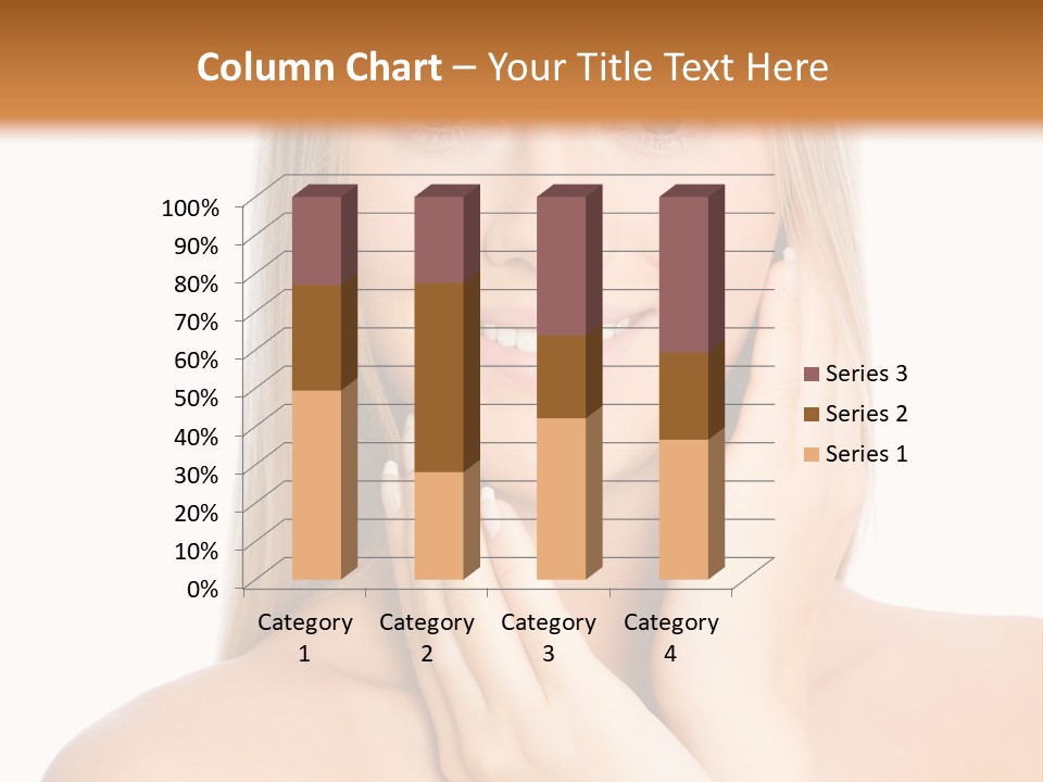 A Beautiful Blond Woman Posing With Her Hands On Her Face PowerPoint Template