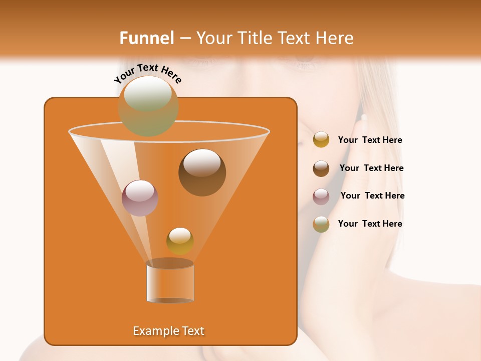 A Beautiful Blond Woman Posing With Her Hands On Her Face PowerPoint Template