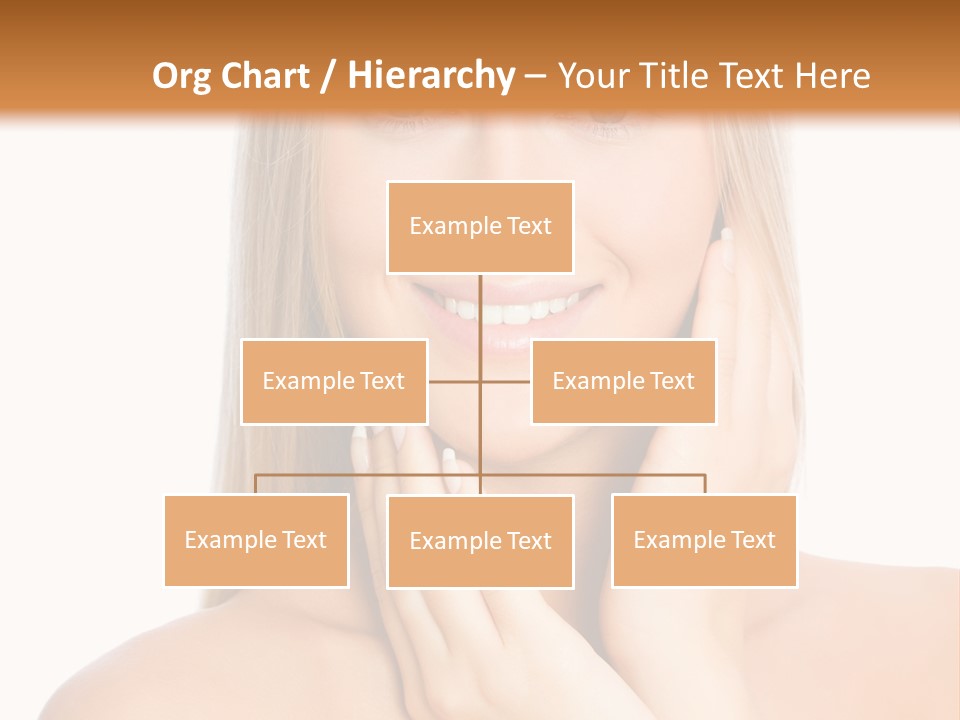 A Beautiful Blond Woman Posing With Her Hands On Her Face PowerPoint Template