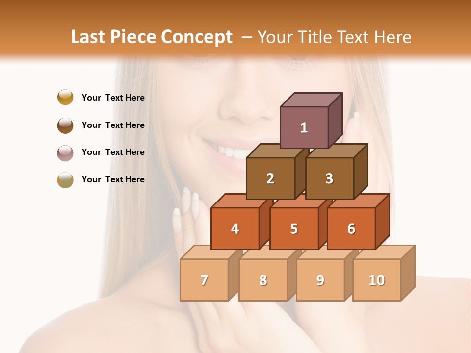 A Beautiful Blond Woman Posing With Her Hands On Her Face PowerPoint Template