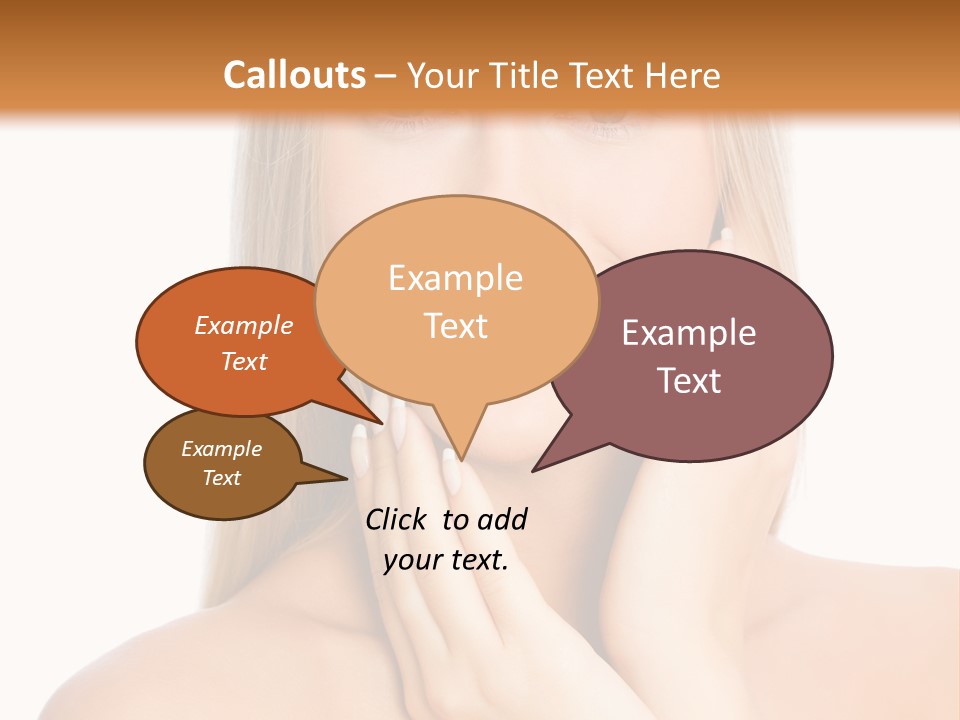 A Beautiful Blond Woman Posing With Her Hands On Her Face PowerPoint Template