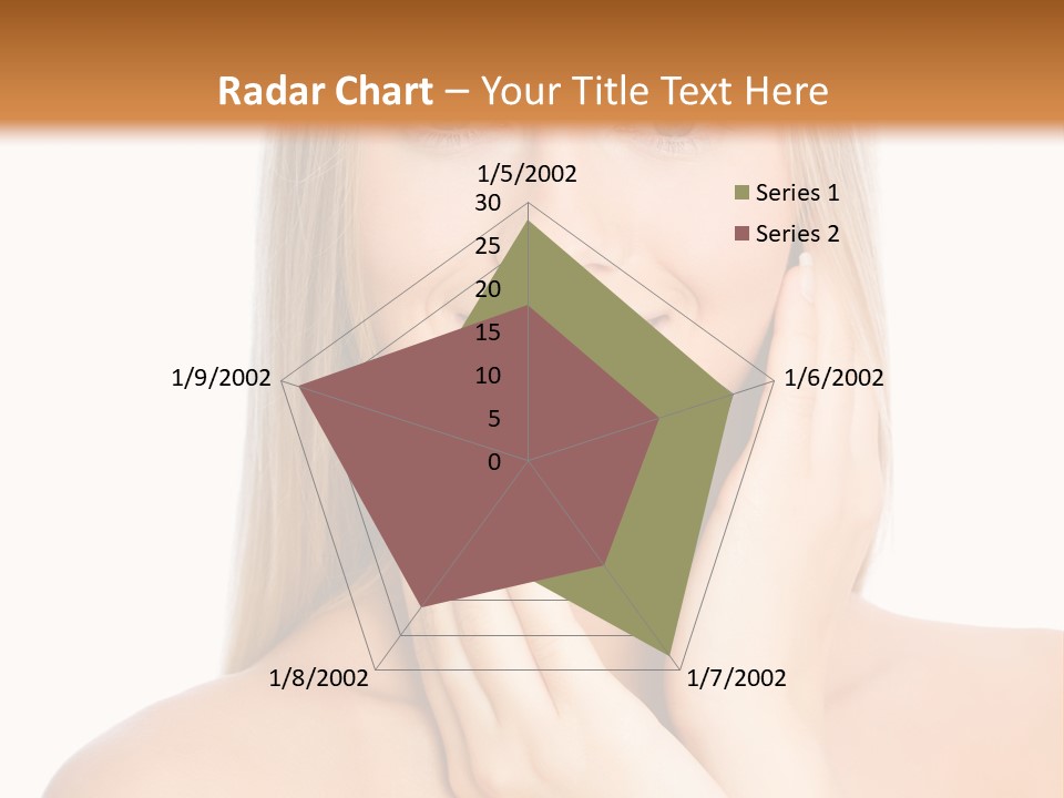 A Beautiful Blond Woman Posing With Her Hands On Her Face PowerPoint Template