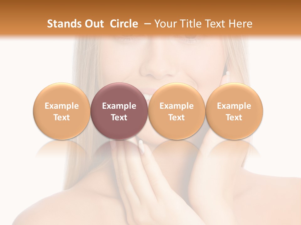 A Beautiful Blond Woman Posing With Her Hands On Her Face PowerPoint Template