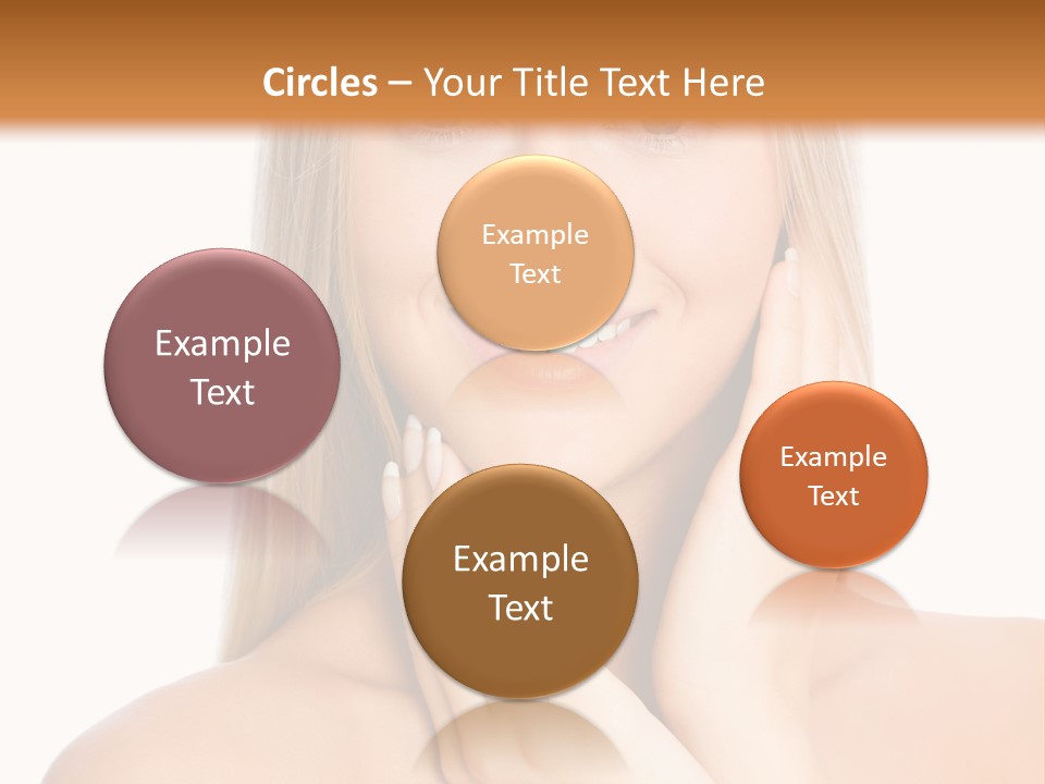 A Beautiful Blond Woman Posing With Her Hands On Her Face PowerPoint Template