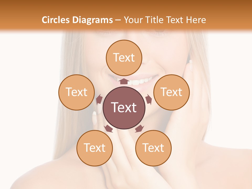 A Beautiful Blond Woman Posing With Her Hands On Her Face PowerPoint Template