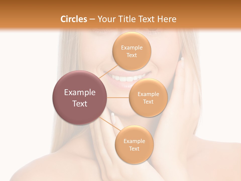 A Beautiful Blond Woman Posing With Her Hands On Her Face PowerPoint Template