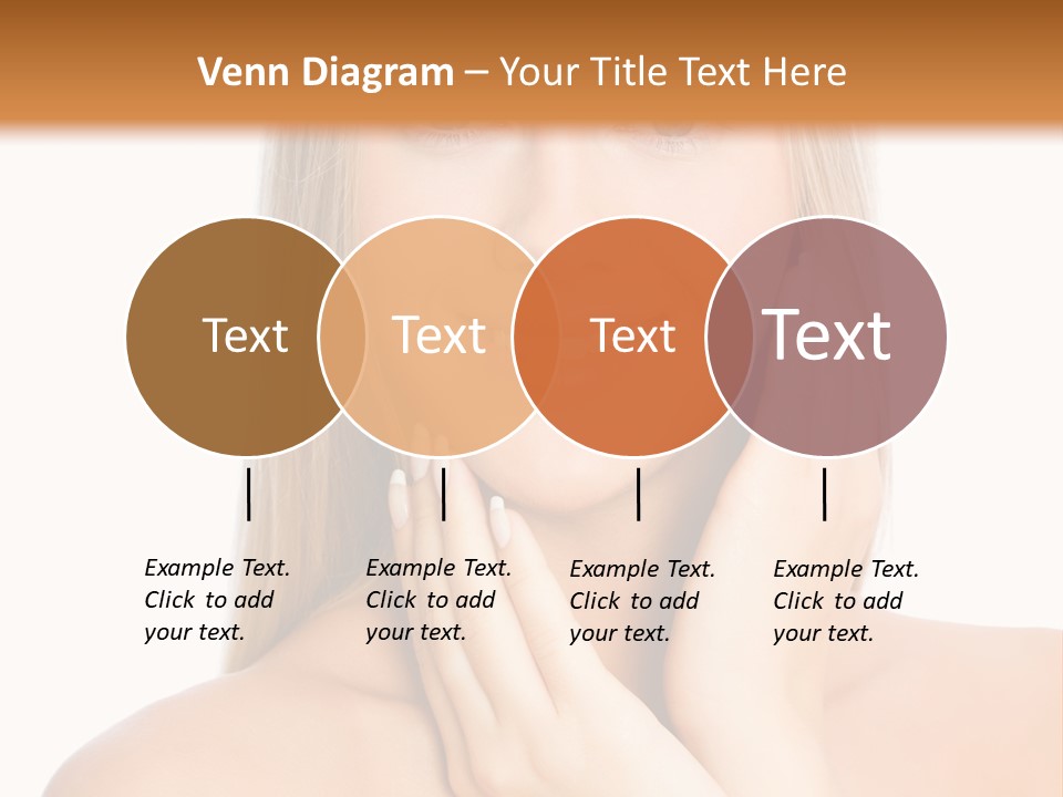 A Beautiful Blond Woman Posing With Her Hands On Her Face PowerPoint Template