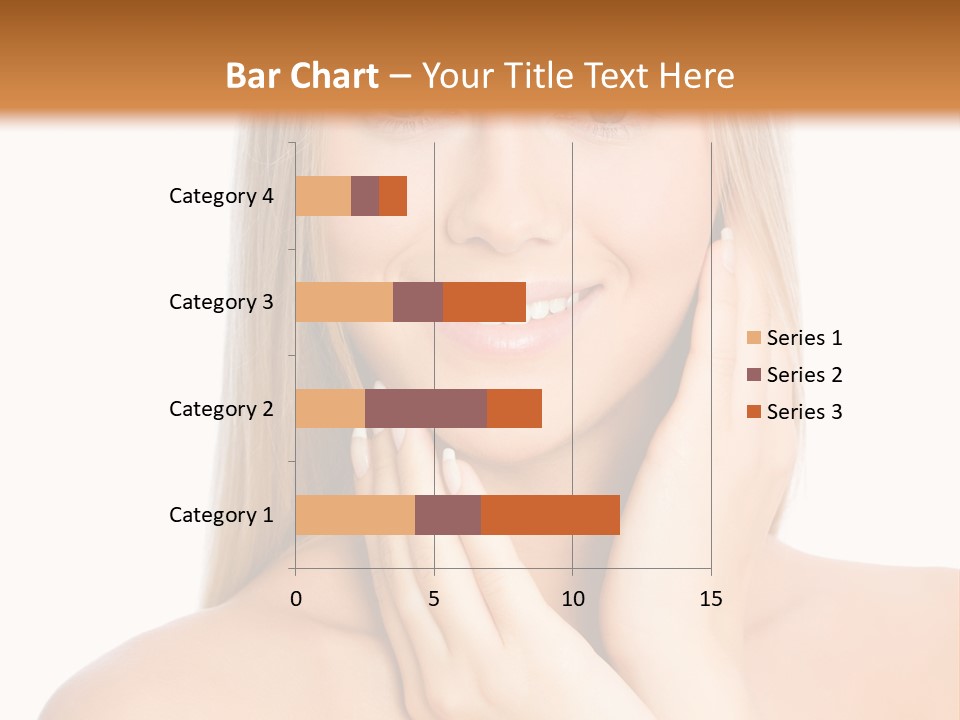 A Beautiful Blond Woman Posing With Her Hands On Her Face PowerPoint Template