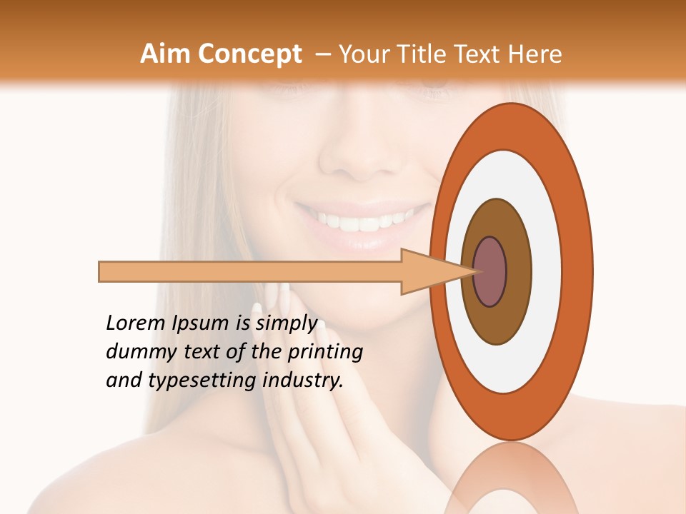 A Beautiful Blond Woman Posing With Her Hands On Her Face PowerPoint Template