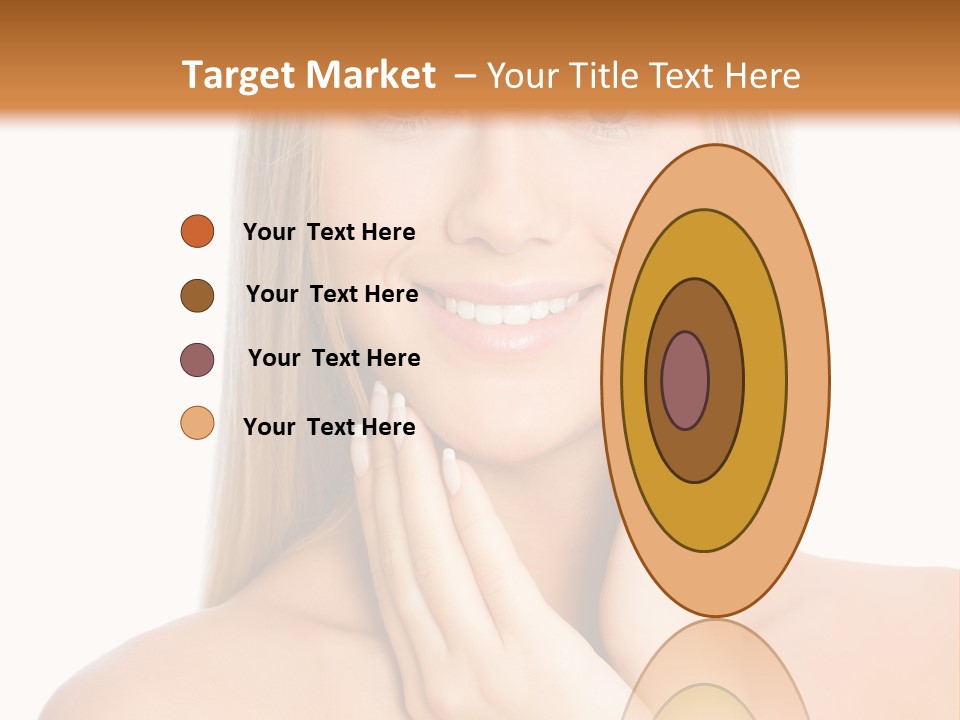 A Beautiful Blond Woman Posing With Her Hands On Her Face PowerPoint Template