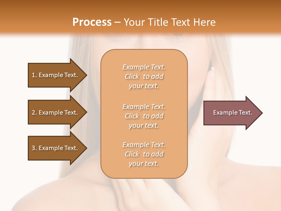 A Beautiful Blond Woman Posing With Her Hands On Her Face PowerPoint Template
