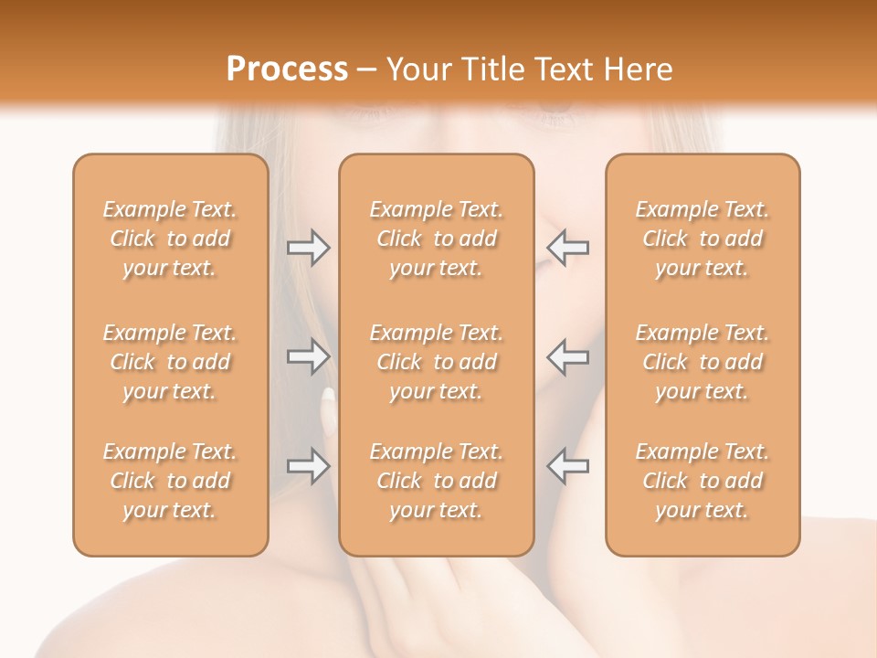 A Beautiful Blond Woman Posing With Her Hands On Her Face PowerPoint Template
