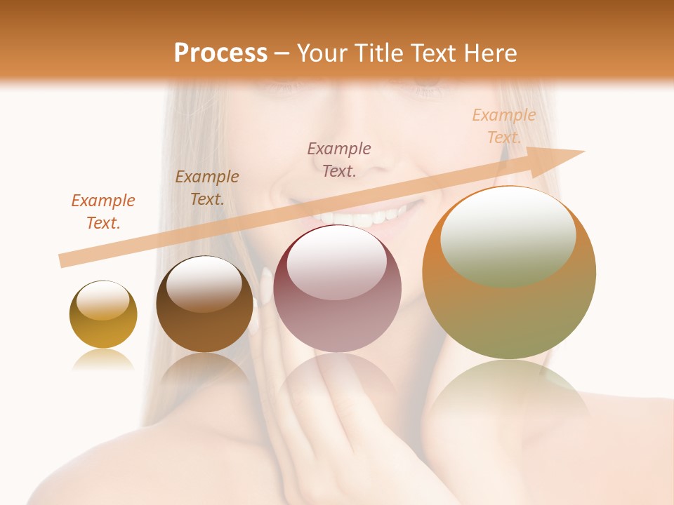 A Beautiful Blond Woman Posing With Her Hands On Her Face PowerPoint Template