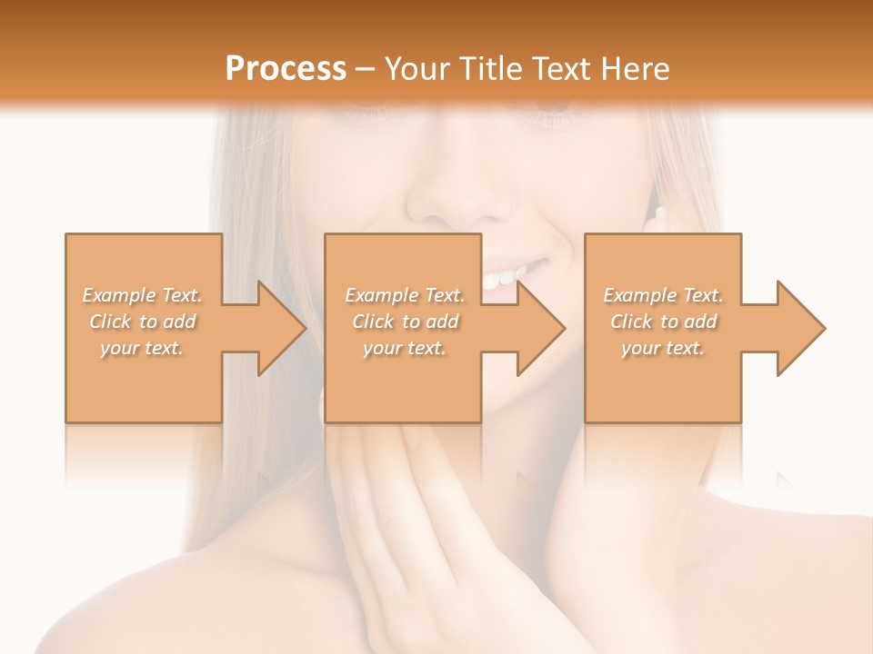 A Beautiful Blond Woman Posing With Her Hands On Her Face PowerPoint Template