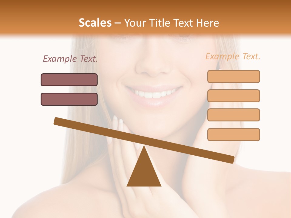 A Beautiful Blond Woman Posing With Her Hands On Her Face PowerPoint Template