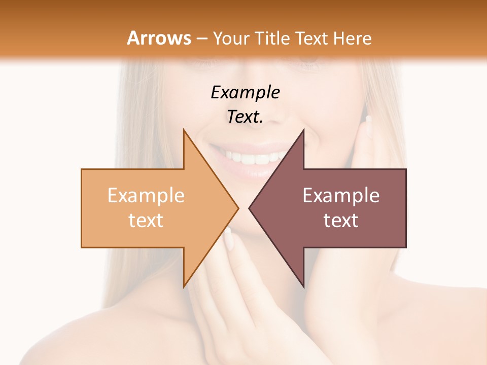 A Beautiful Blond Woman Posing With Her Hands On Her Face PowerPoint Template