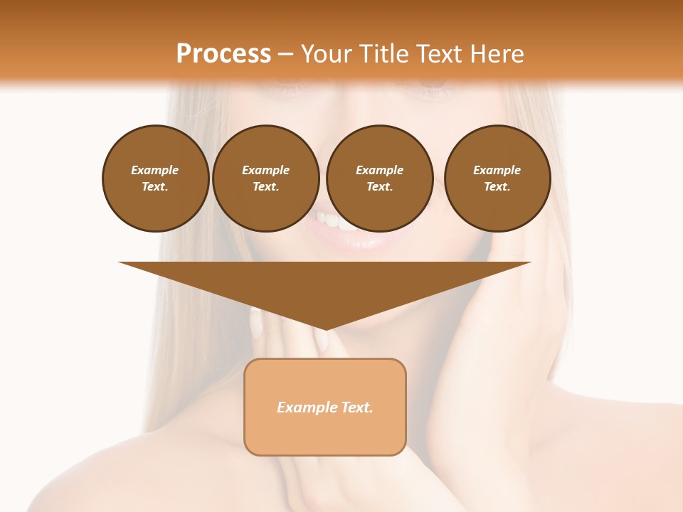 A Beautiful Blond Woman Posing With Her Hands On Her Face PowerPoint Template