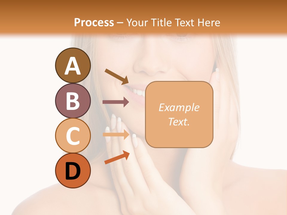 A Beautiful Blond Woman Posing With Her Hands On Her Face PowerPoint Template