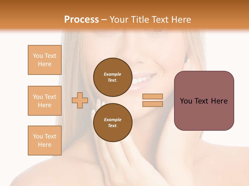 A Beautiful Blond Woman Posing With Her Hands On Her Face PowerPoint Template