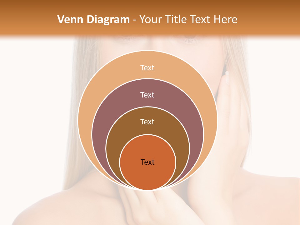 A Beautiful Blond Woman Posing With Her Hands On Her Face PowerPoint Template