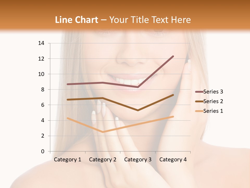 A Beautiful Blond Woman Posing With Her Hands On Her Face PowerPoint Template
