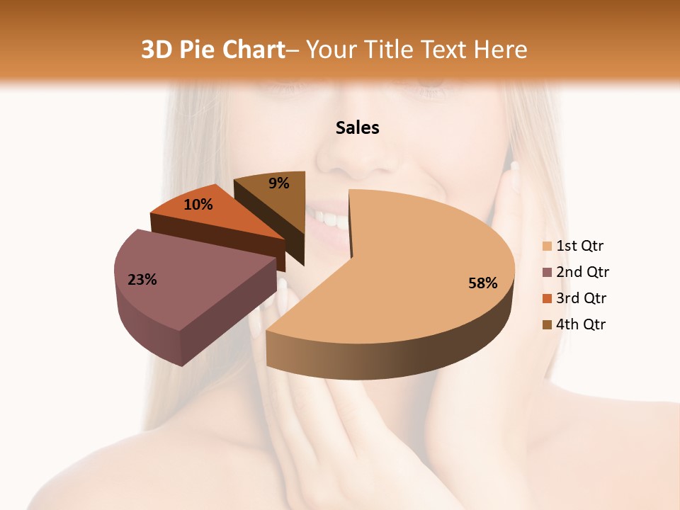 A Beautiful Blond Woman Posing With Her Hands On Her Face PowerPoint Template