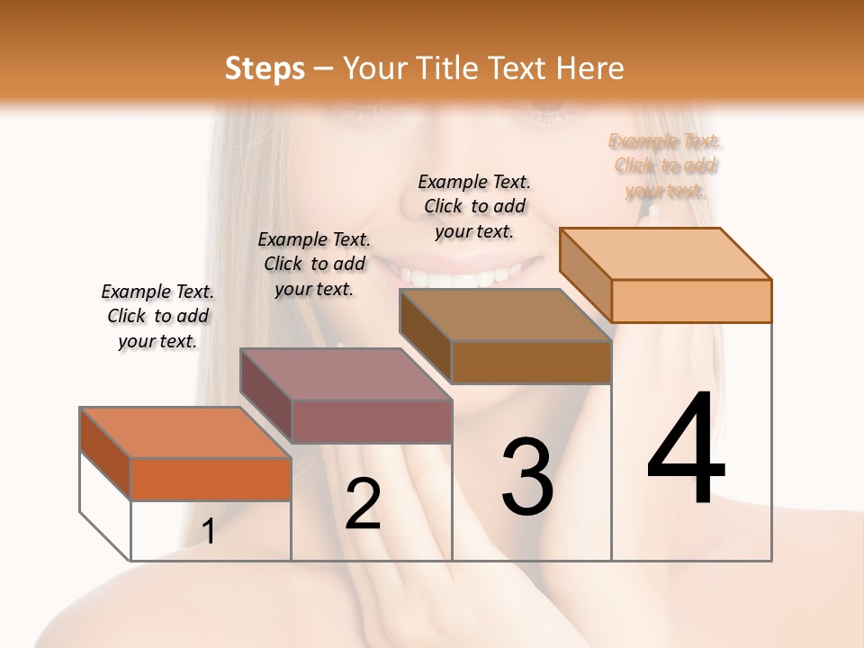 A Beautiful Blond Woman Posing With Her Hands On Her Face PowerPoint Template