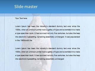 A Fish Hanging From A Hook On A Blue Wall PowerPoint Template