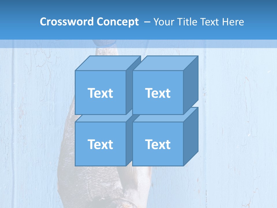 A Fish Hanging From A Hook On A Blue Wall PowerPoint Template