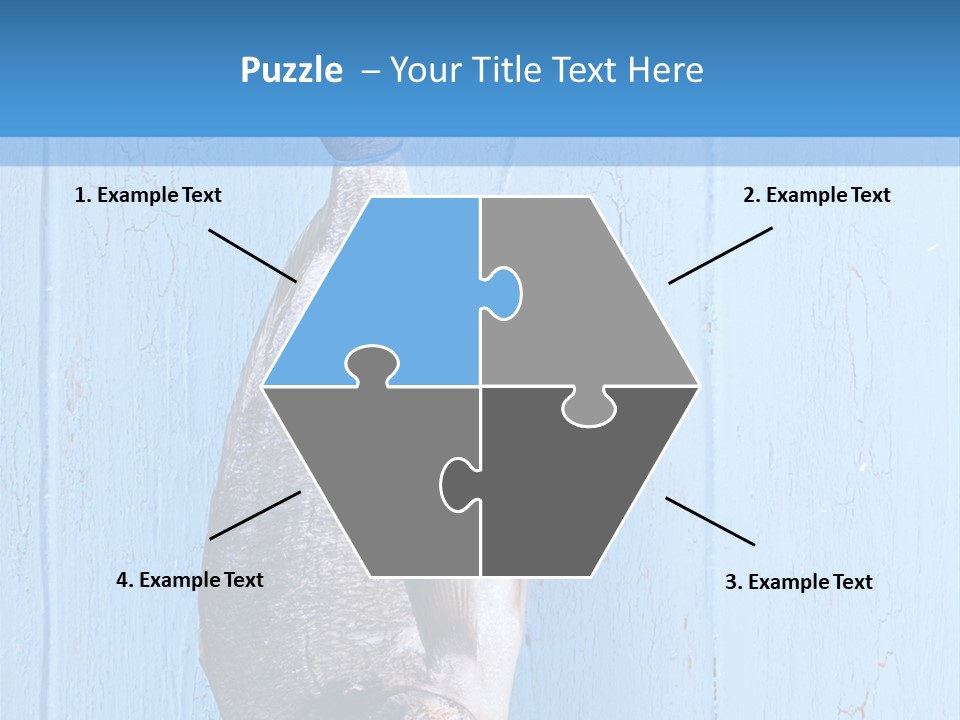 A Fish Hanging From A Hook On A Blue Wall PowerPoint Template