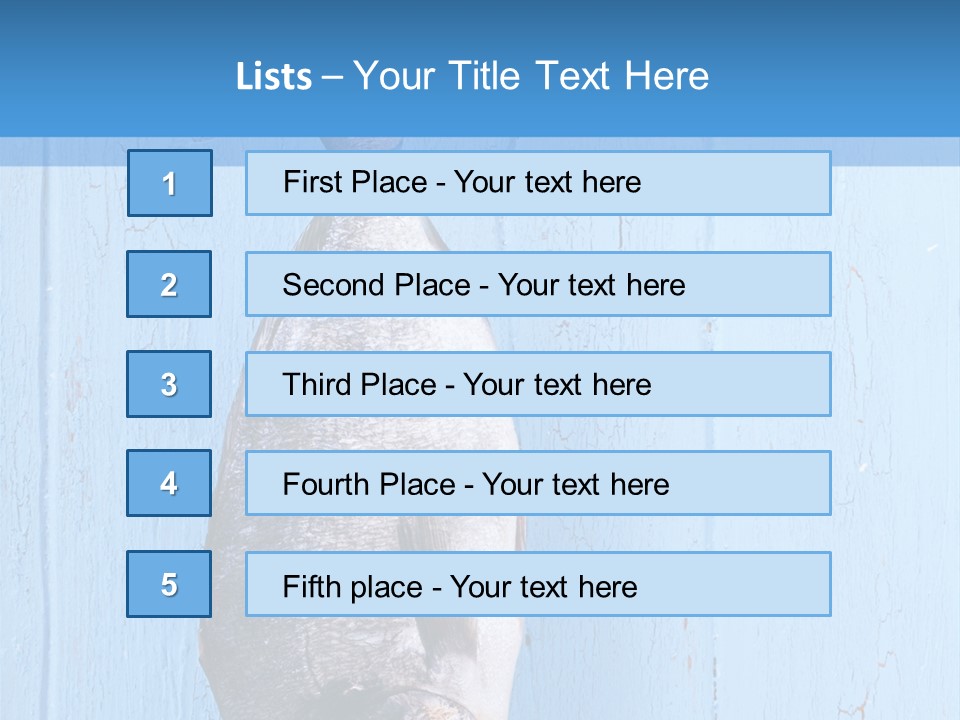 A Fish Hanging From A Hook On A Blue Wall PowerPoint Template