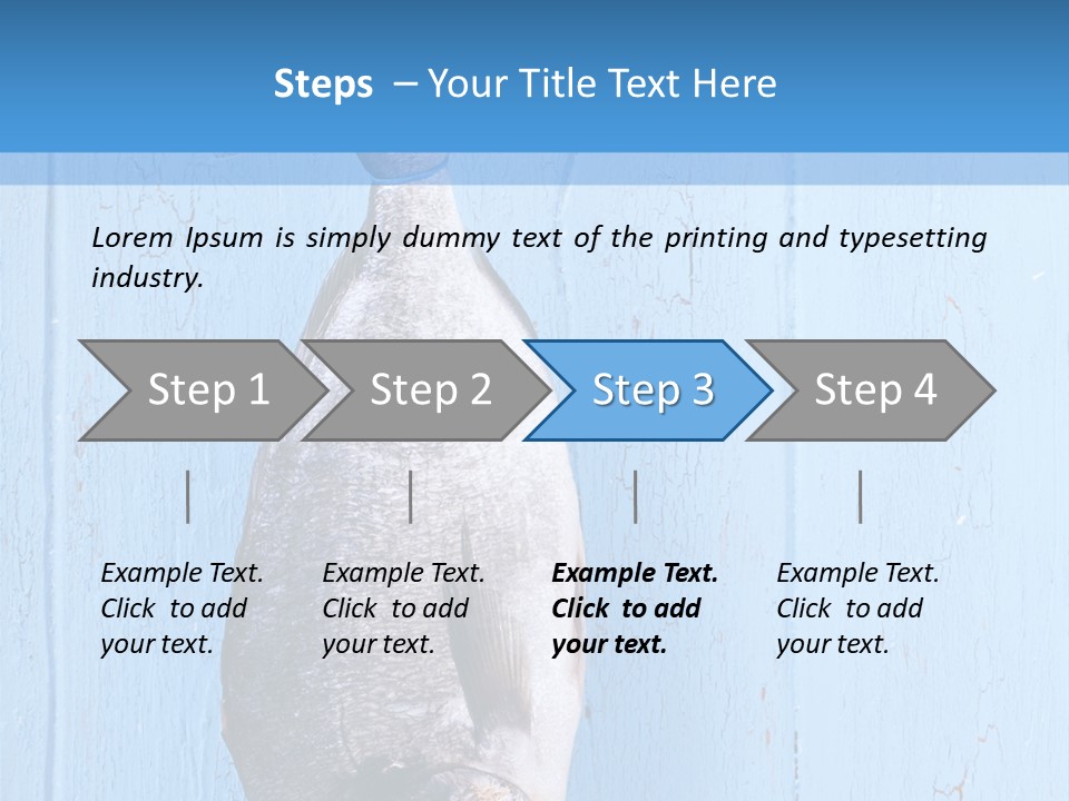 A Fish Hanging From A Hook On A Blue Wall PowerPoint Template