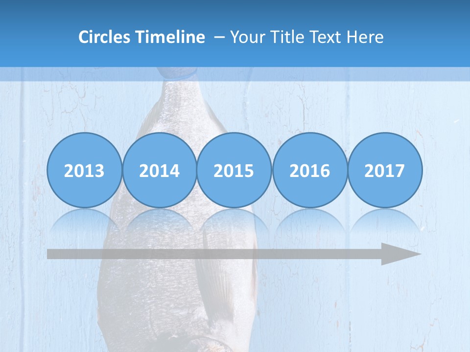 A Fish Hanging From A Hook On A Blue Wall PowerPoint Template