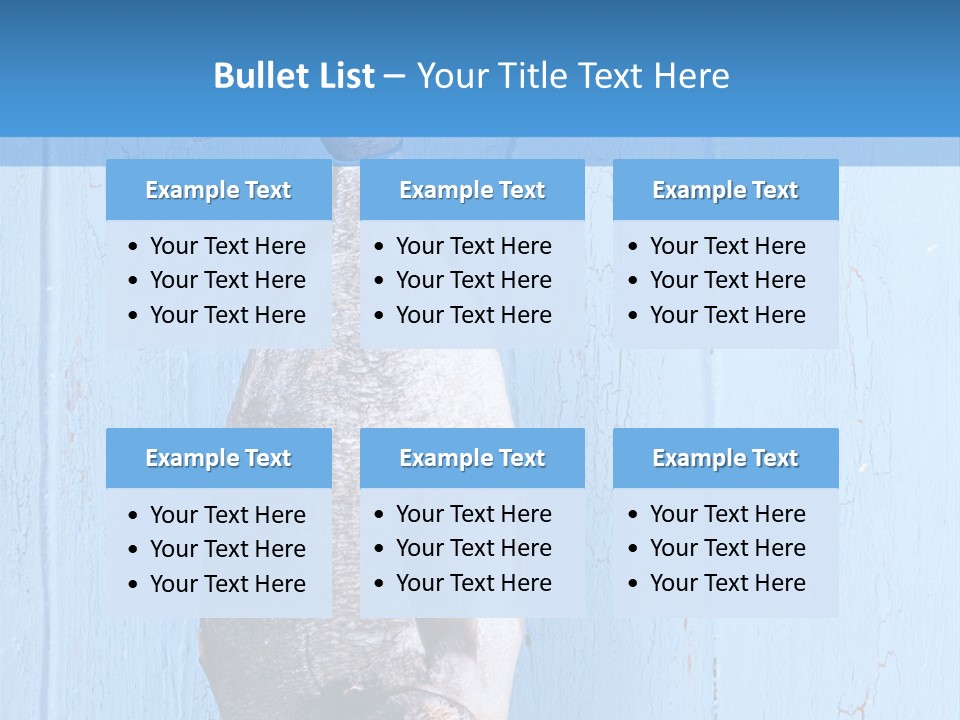 A Fish Hanging From A Hook On A Blue Wall PowerPoint Template