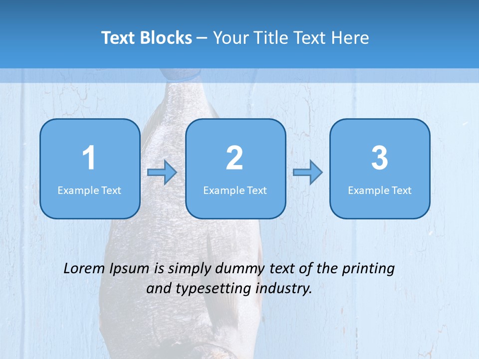 A Fish Hanging From A Hook On A Blue Wall PowerPoint Template