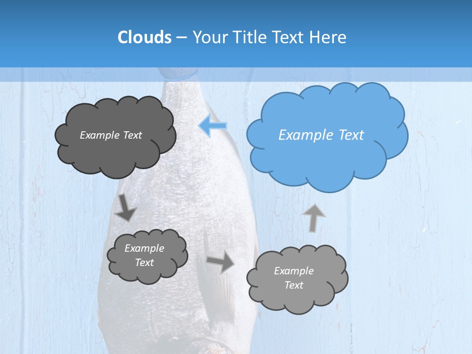 A Fish Hanging From A Hook On A Blue Wall PowerPoint Template